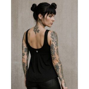 Lululemon Run: Tame Me Tank Black Grunge Rocker Biker Edgy Athletic 8